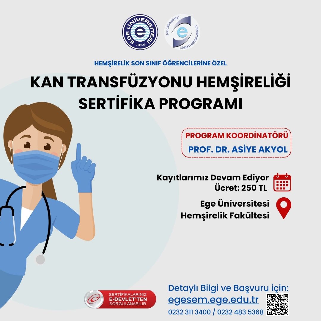 Kan Transfüzyonu Hemşireliği  Eğitimi Sertifika Programı