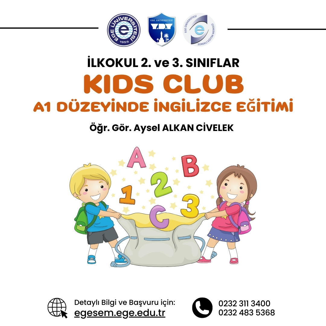 Kids  Club A1 Düzeyinde İlkokul 2. ve 3. Sınıflar İçin İngilizce Eğitimi Sertifika Programı