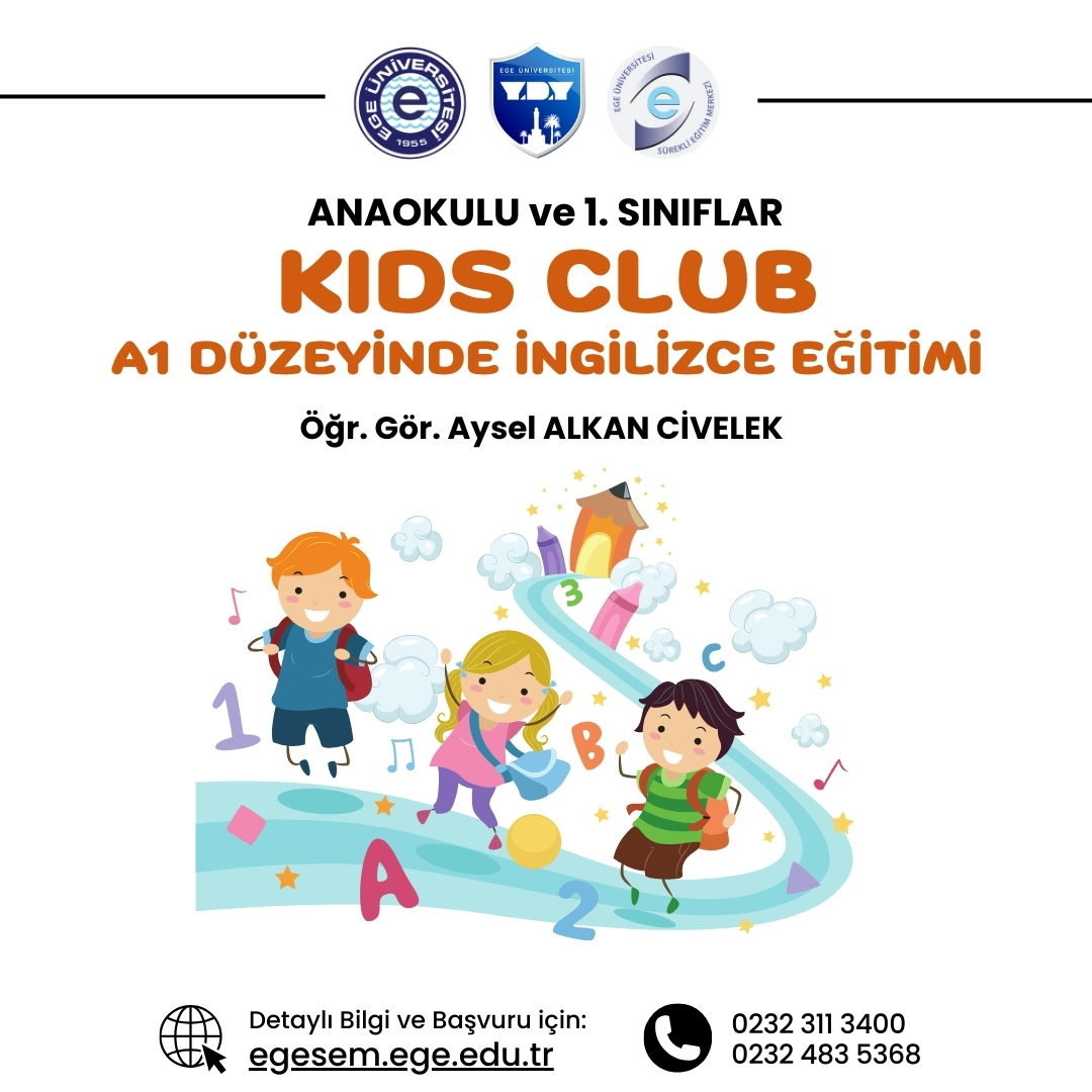 Kids Club A1 Düzeyinde Anaokulu ve 1. Sınıflar İçin İngilizce Eğitimi Sertifika Programı