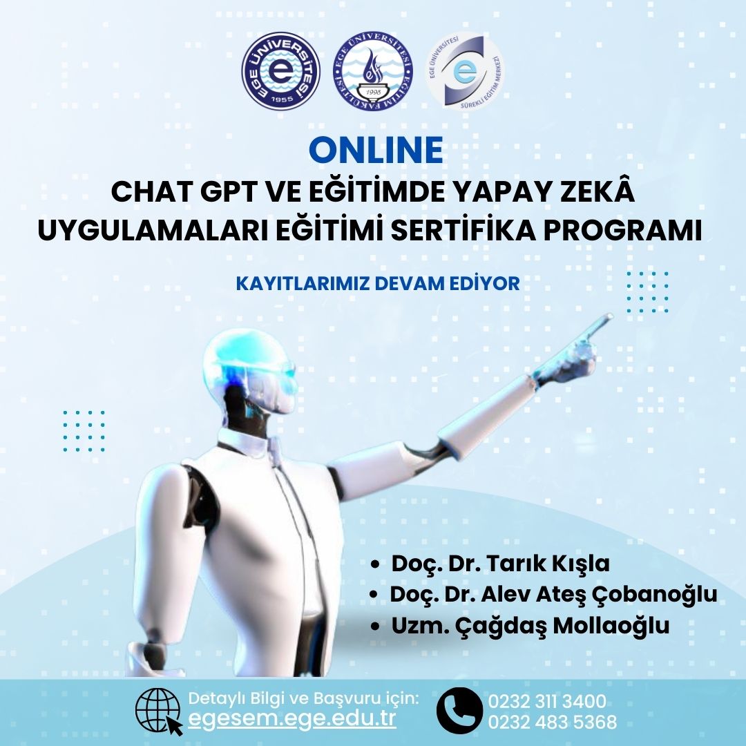 Chat GPT ve Eğitimde Yapay Zeka Uygulamaları Eğitimi Sertifika Programı