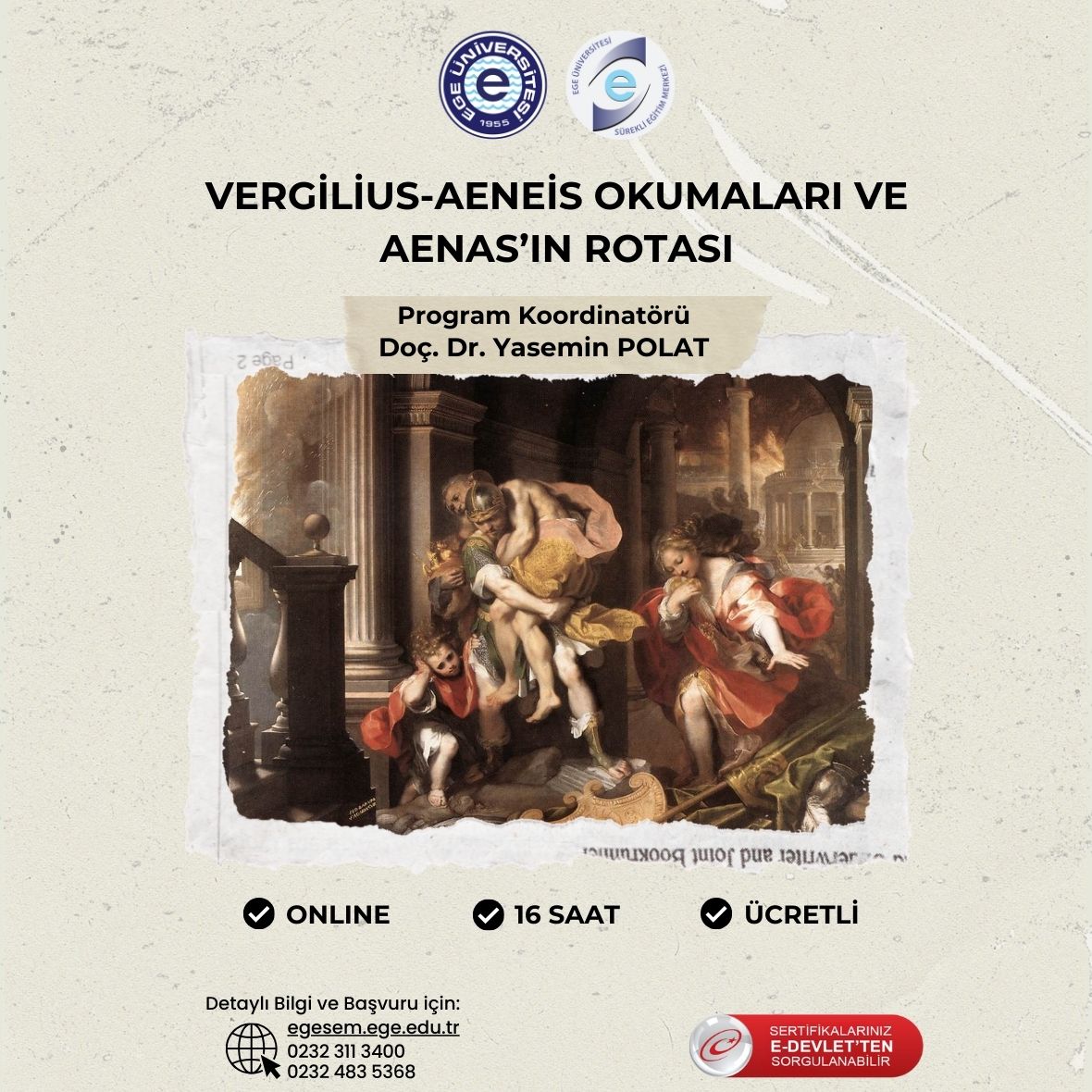 Vergilius-Aeneis Okumaları ve Aeneas’ın Rotası Eğitimi